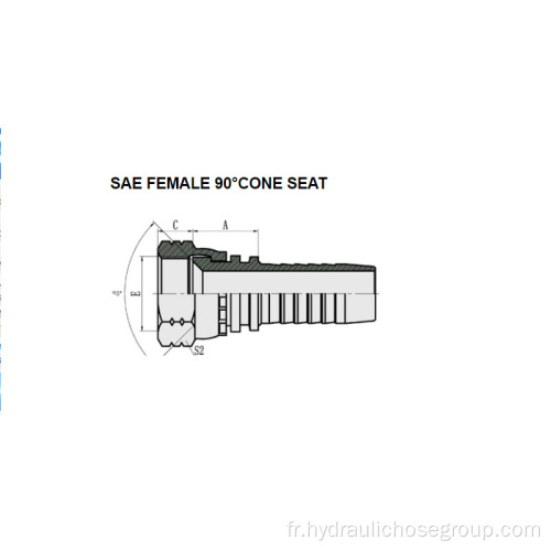 SAE FEME SIÈGE CONE 90 ° 27811